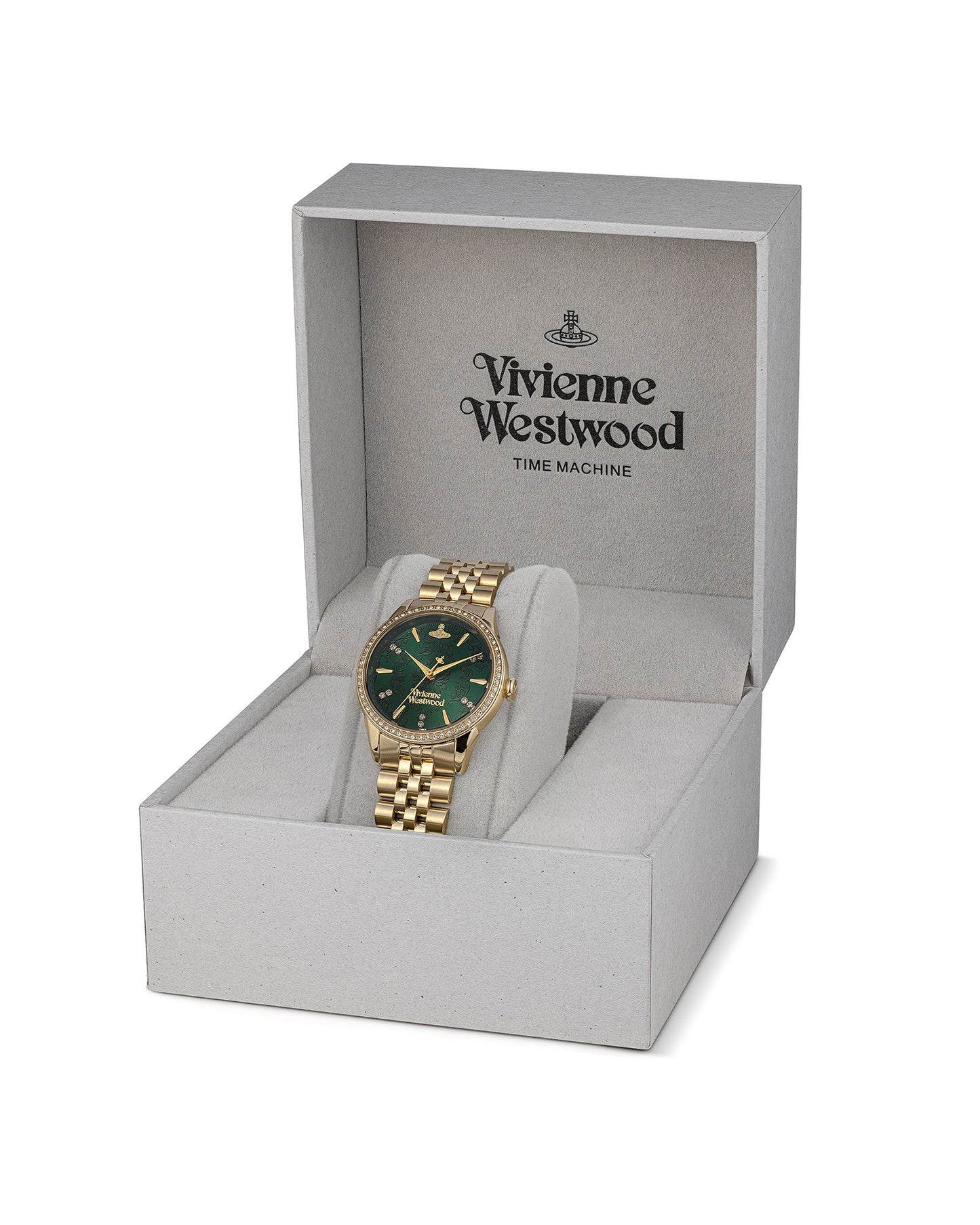 Vivienne Westwood Little Wallace 32mm Green Dial Gold Strap Watch