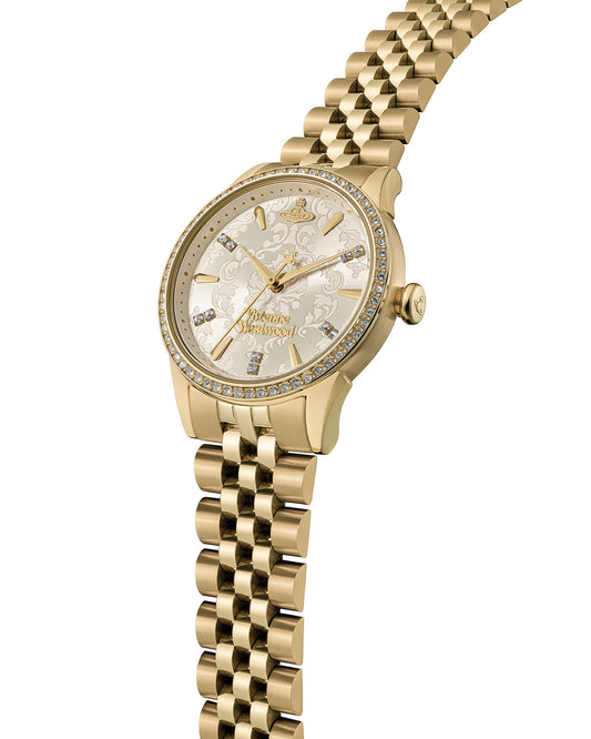 Vivienne Westwood Little Wallace 32mm Gold Dial Gold Strap Watch