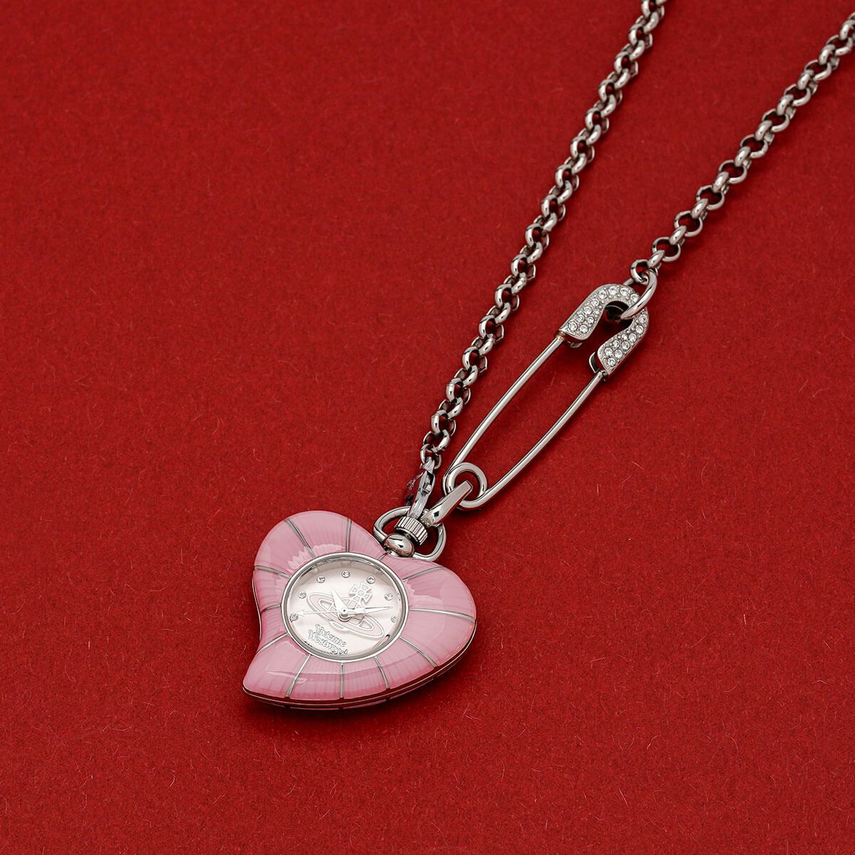 Vivienne Westwood Heart Pendant 32mm Pink Watch