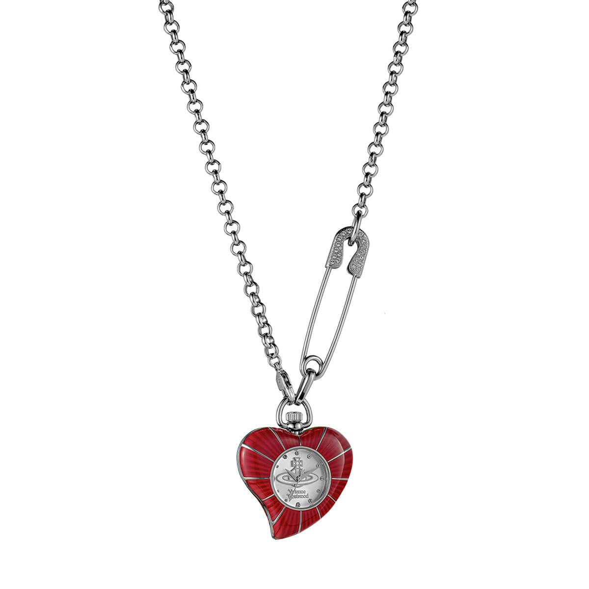 Vivienne Westwood Heart Pendant 32mm Red Watch