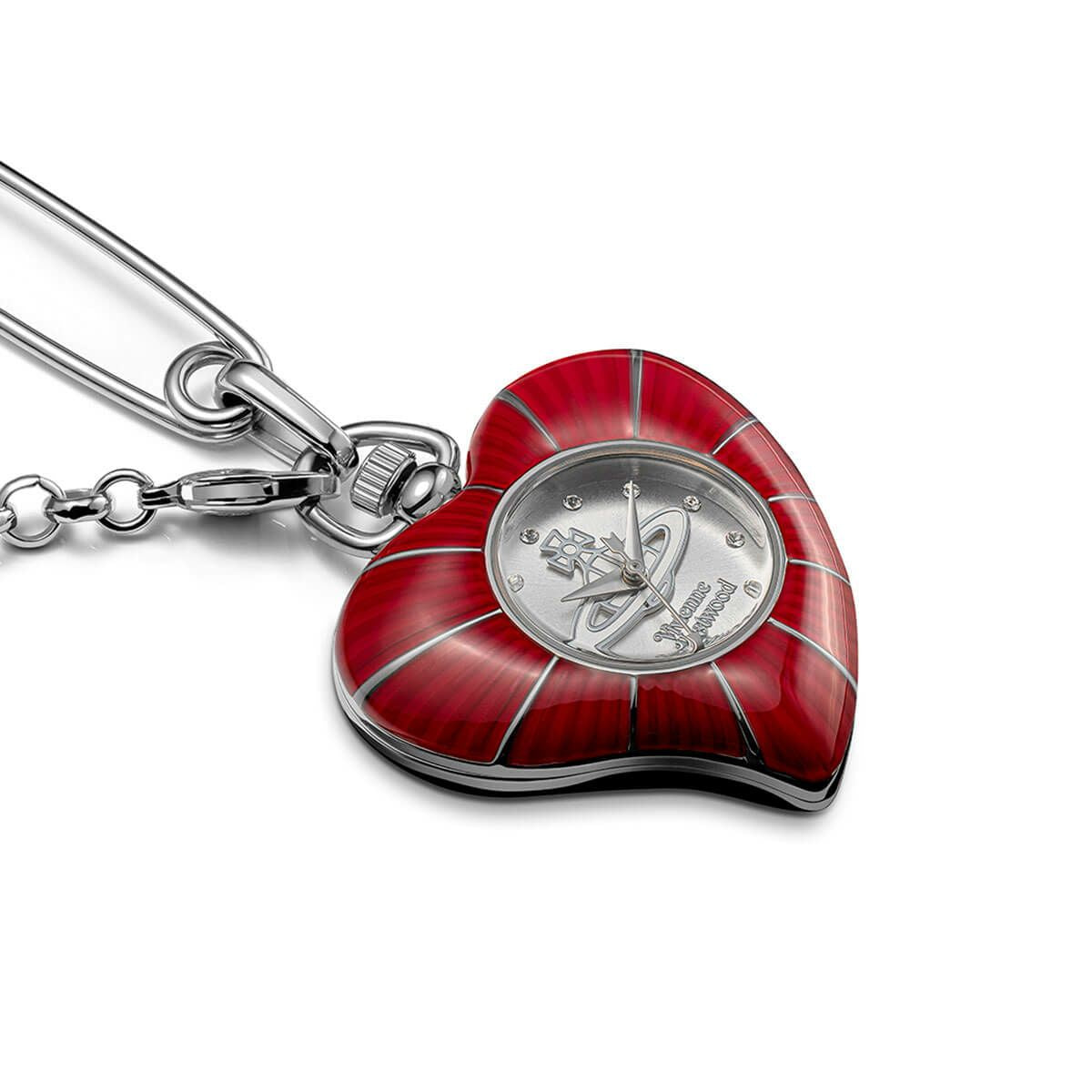 Vivienne Westwood Heart Pendant 32mm Red Watch