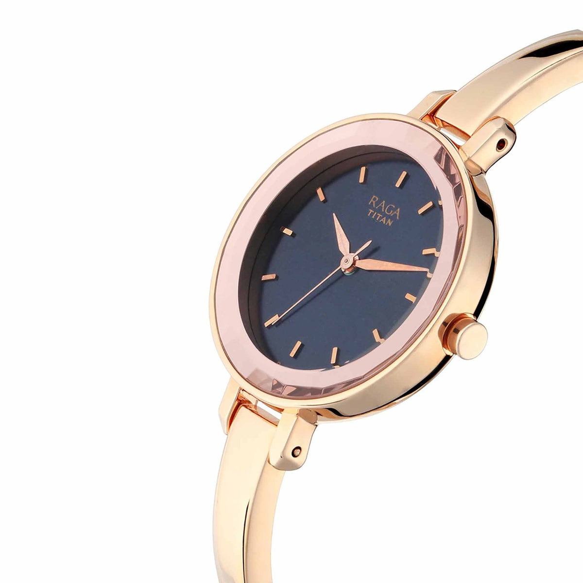 Titan Quartz Analogue Blue Dial Metal Strap Watch for Women Wotch Boutique