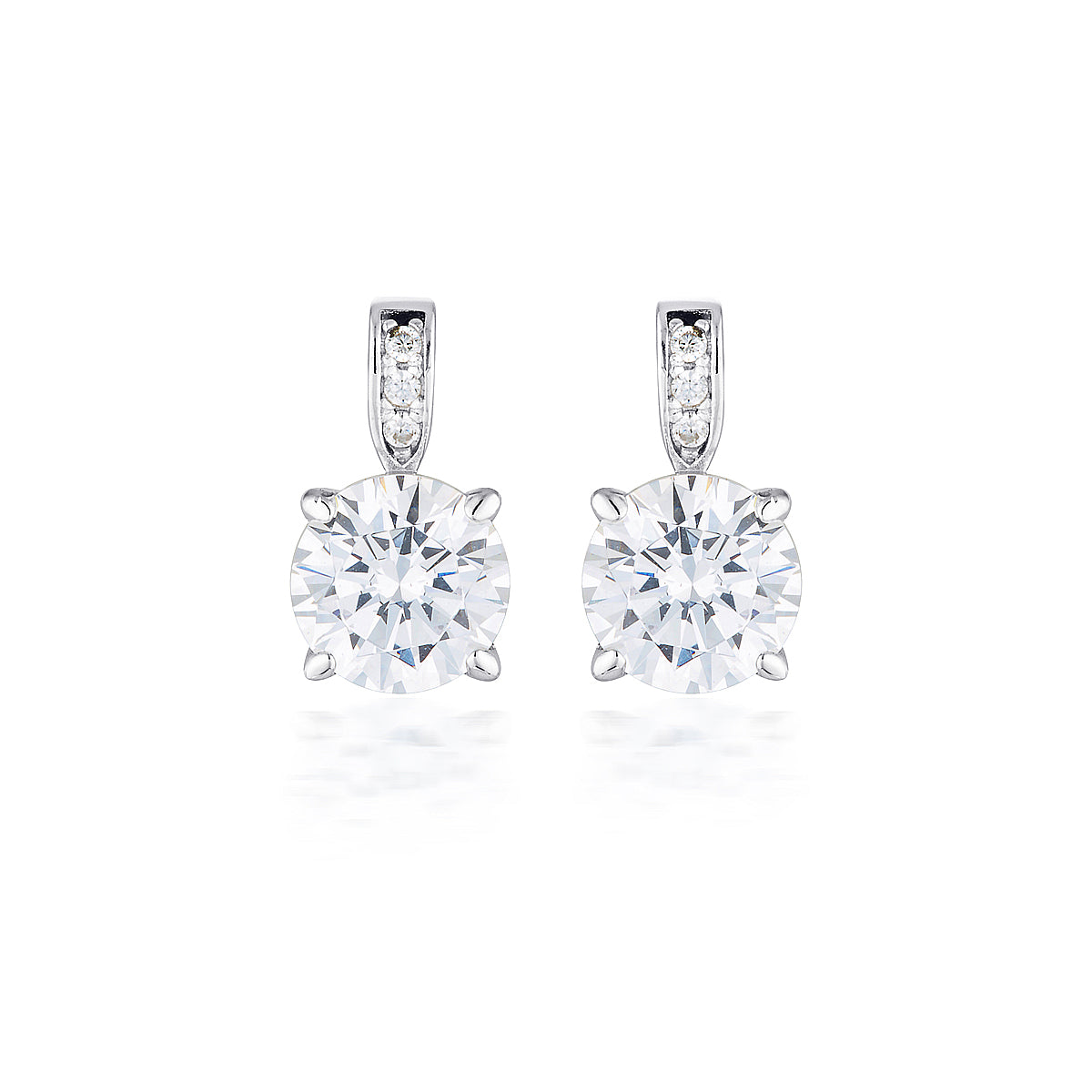 WHITE CZ RHODIUM 3MILS EARRING