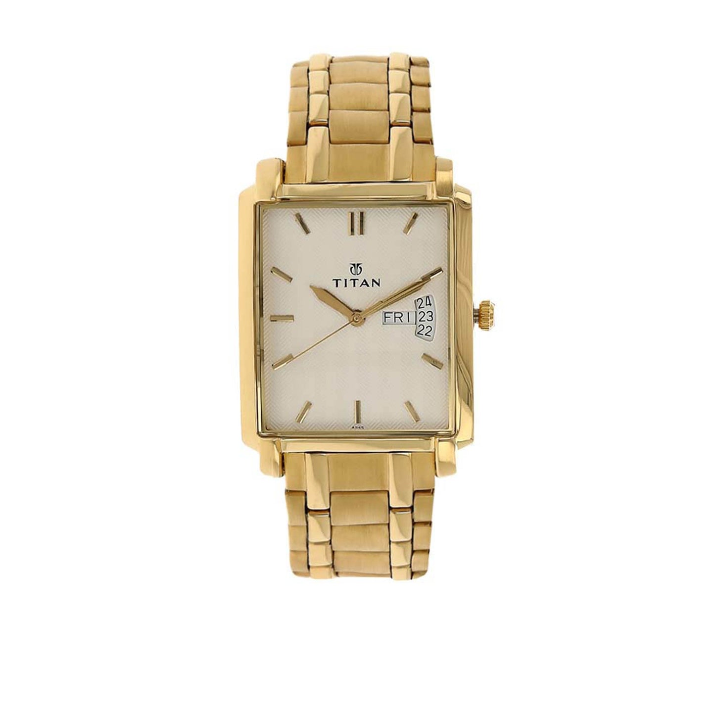 Titan Analogue with Day and Date Silver Dial Quartz Stainless Steel Strap Watch for Men
