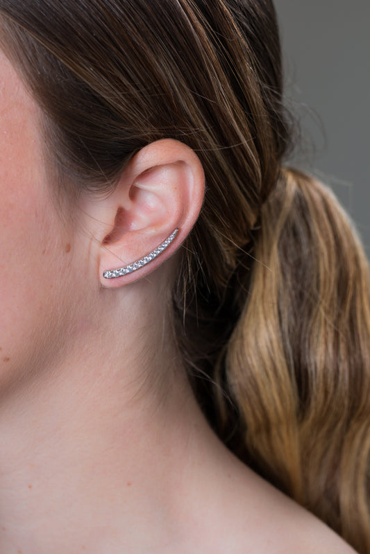 SUMMER SORBET VANILLA VINE EARRINGS LARGE SILVER