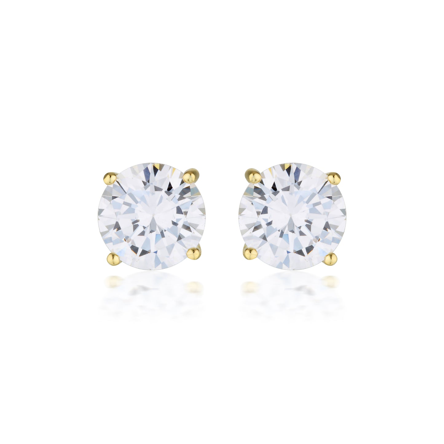 GEORGINI GOLD MOISSANITE STUDS 3TCW IN 9CT YELLOW GOLD