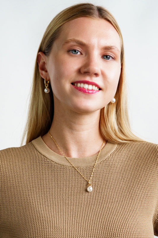 ADAGIO PEARL DUO PENDANT GOLD