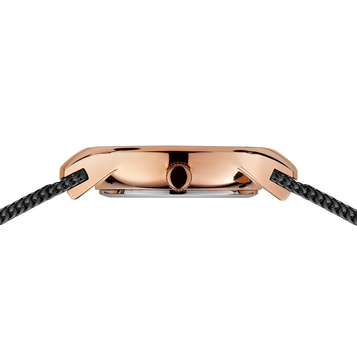 Bering Classic 26mm Rose Gold Black Milanese Strap Watch