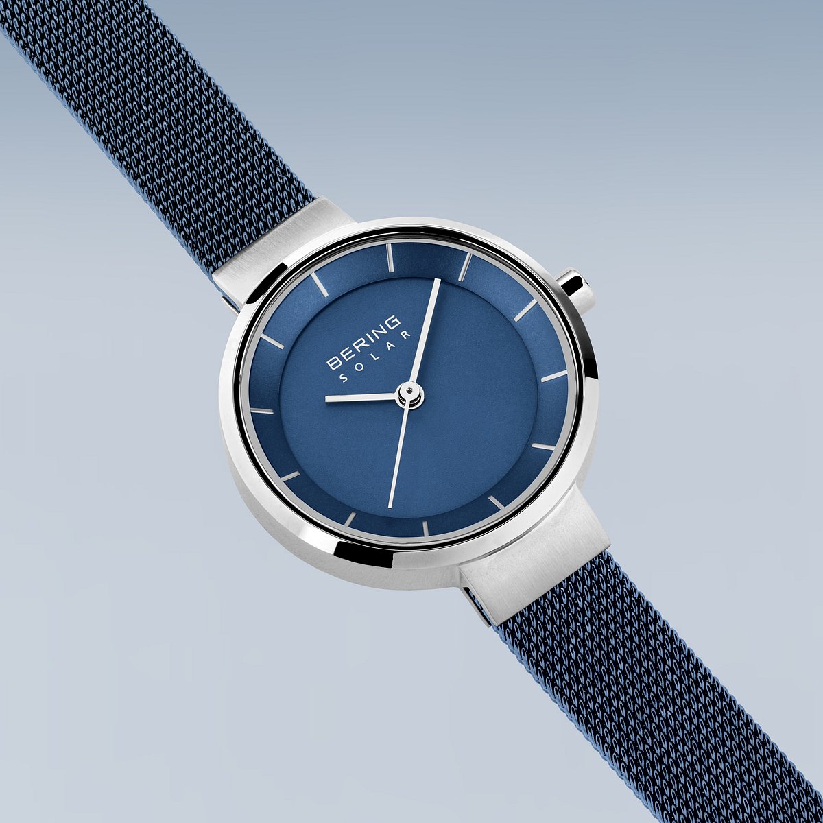 Bering Solar 27mm Blue Milanese Strap Watch