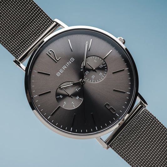 Bering Classic Polished Silver Combo Watch