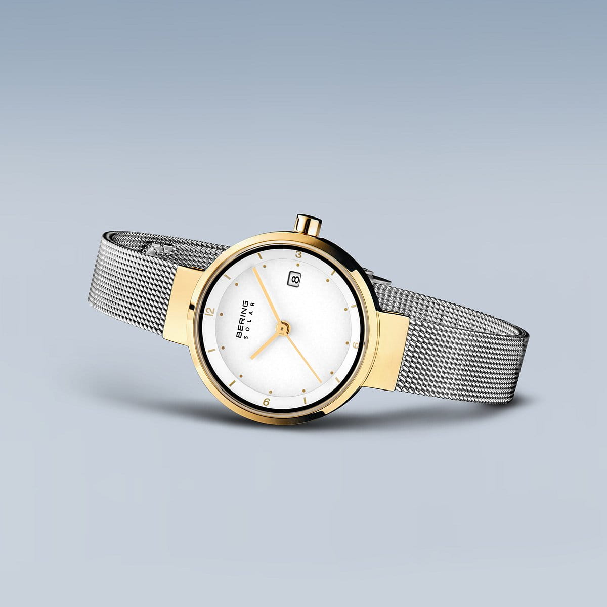 Bering Ladies Slim Solar White Watch