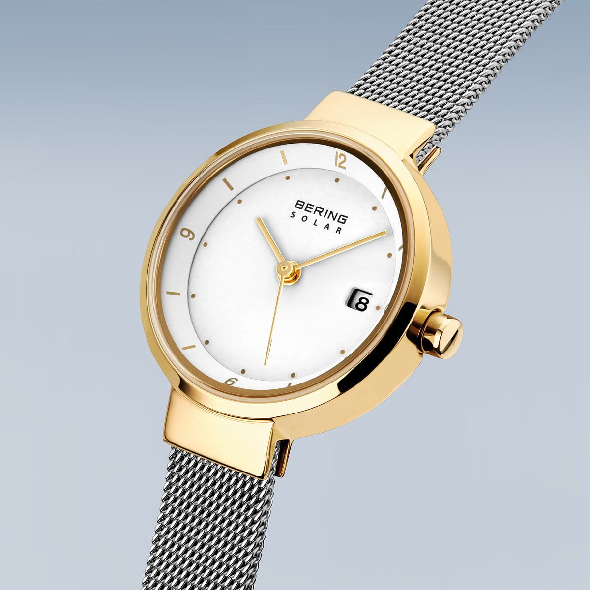 Bering Ladies Slim Solar White Watch