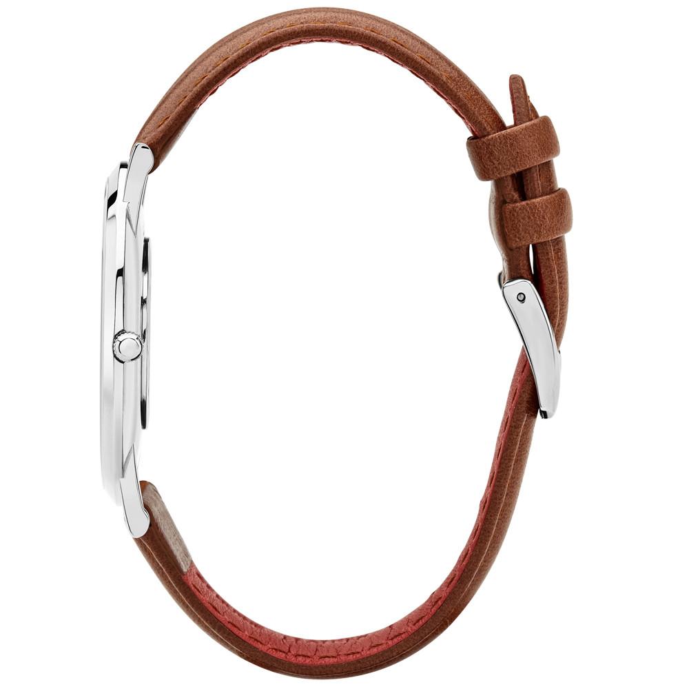 Rose & Coy Pinnacle Ultra Slim 40mm Silver | Brown Leather Watch