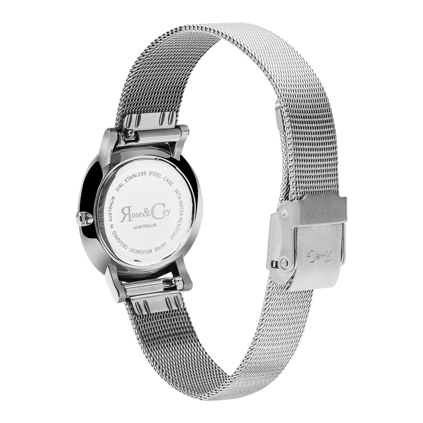 Rose & Coy You had me at hello 30mm Silver | Mesh Strap Watch