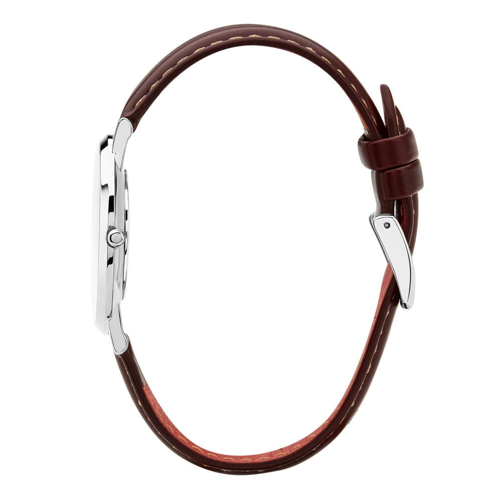 Rose & Coy Mini Pinnacle Ultra Slim 34m Silver | Dark Brown Watch