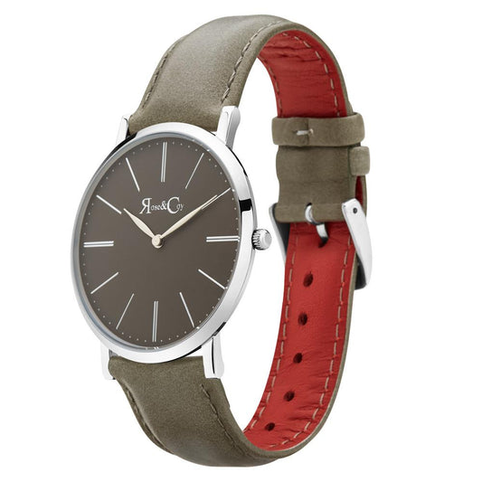 Rose & Coy Pinnacle Ultra Slim 40mm Silver | Sage Dial | Sage Leather Strap Watch
