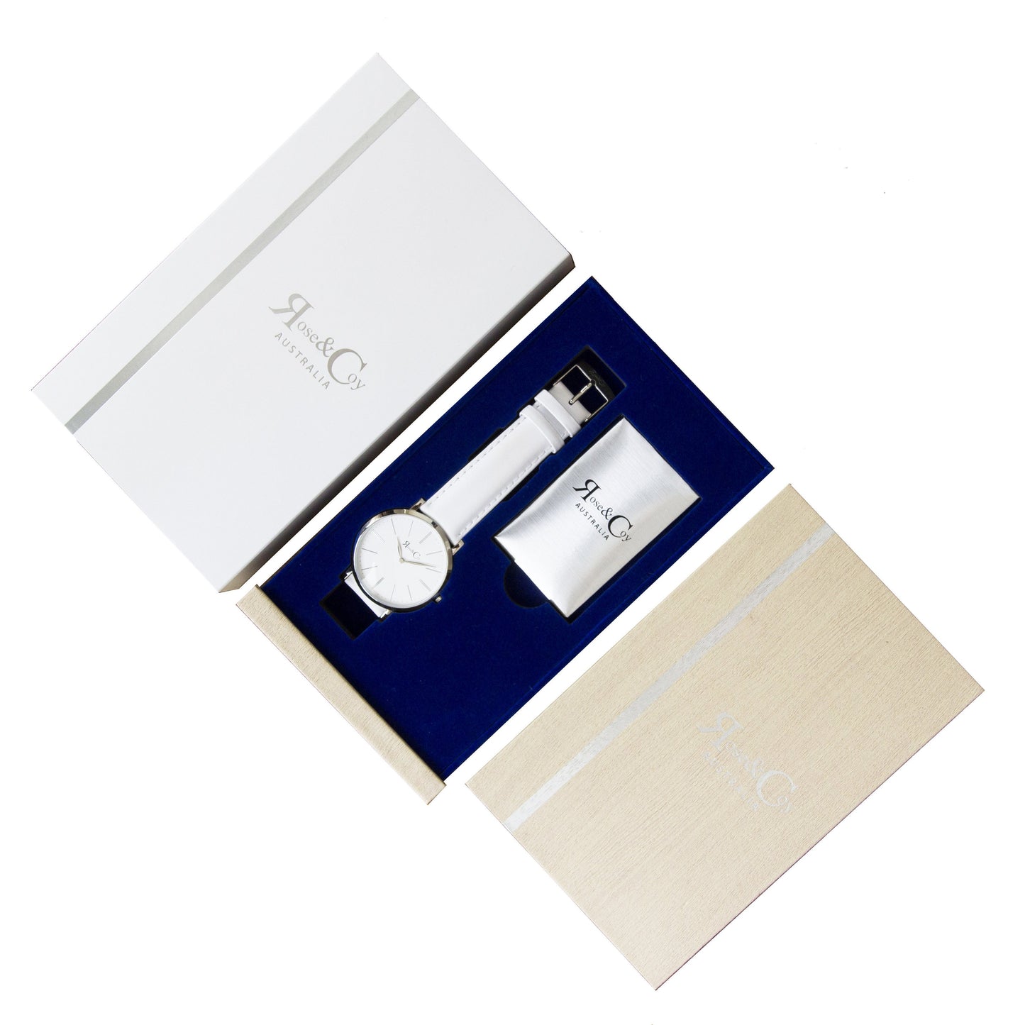 Rose & Coy Mini Pinnacle Ultra Slim 34mm Rose Gold | Dark Brown | Blue Sunray Dial Watch