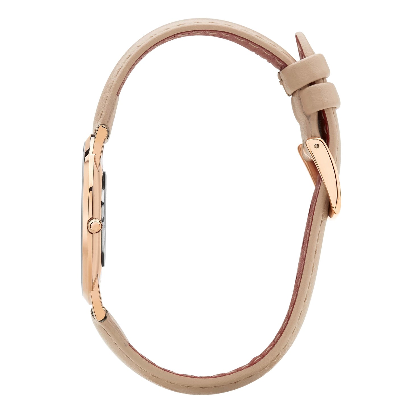 Rose & Coy Mini Pinnacle Ultra Slim 34mm Black Dial | Peach Leather Watch