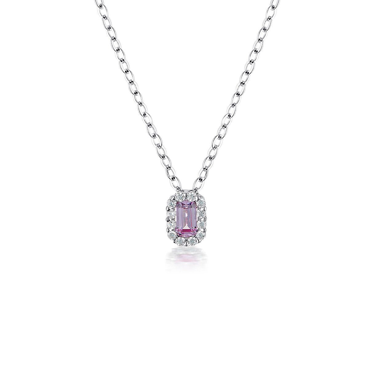 WHITE RUBY CZ RHODIUM 3MILS PENDANT