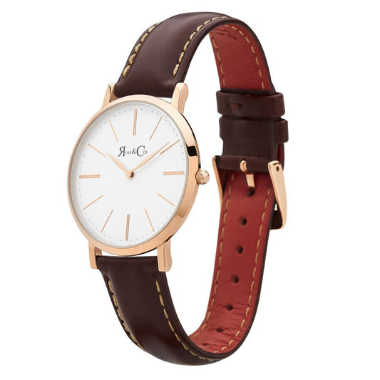 Rose & Coy Mini Pinnacle Ultra Slim 34mm Rose Gold | Dark Brown Watch