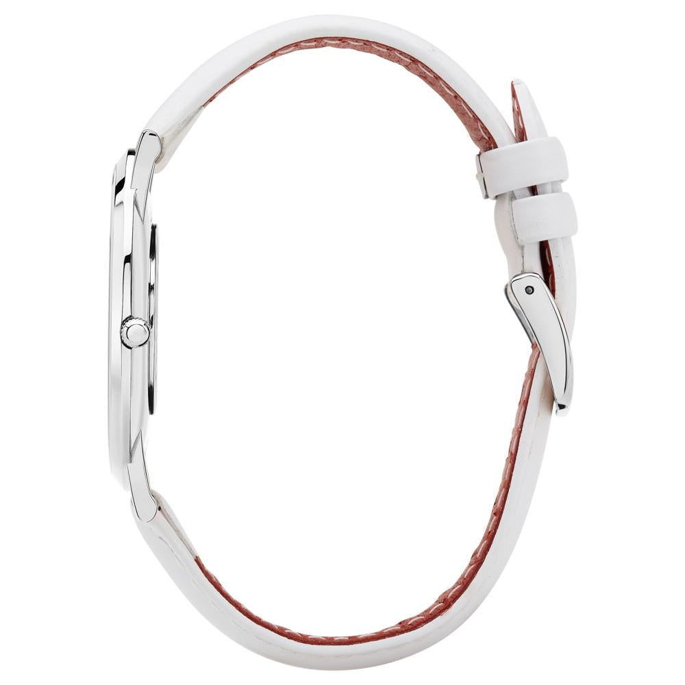 Rose & Coy Pinnacle Ultra Slim 40mm Silver | White Leather Watch