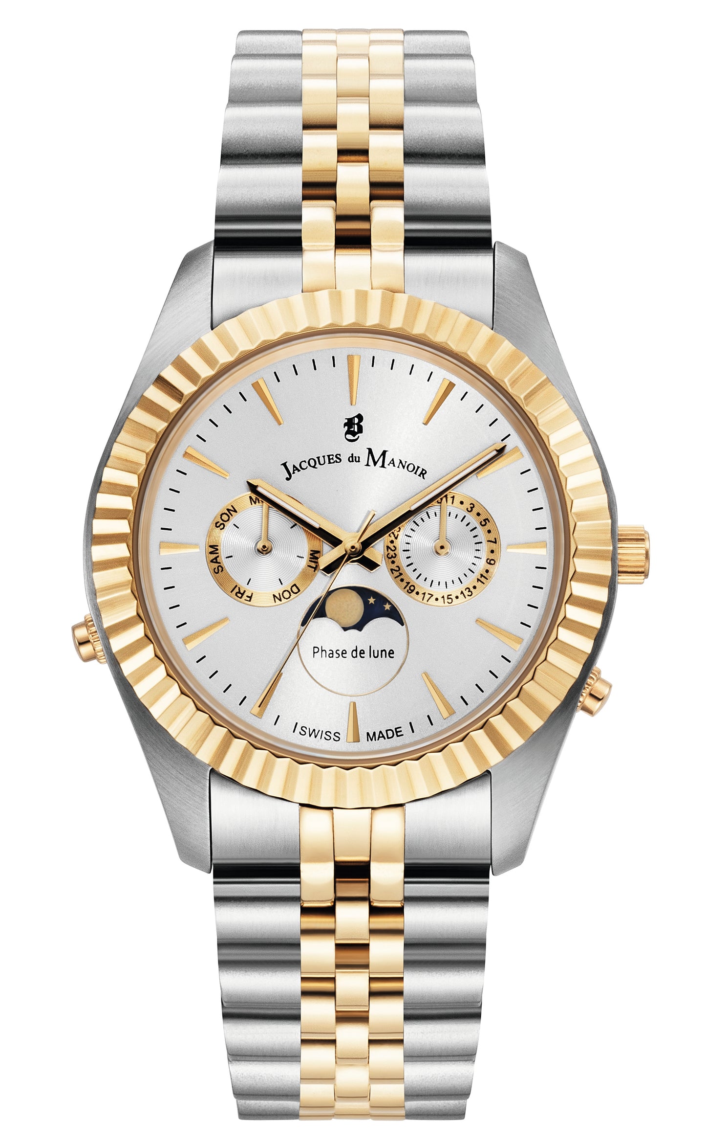 JDM Inspiration Moonphase Day-Date Two Tone White 5 ATM