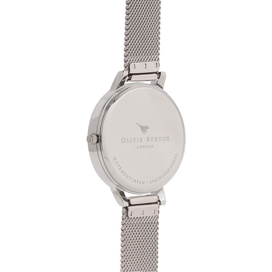 Olivia Burton Marble Florals Silver Watch