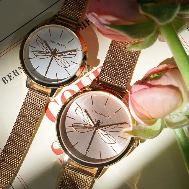 Oui&Me Grande Amourette 38mm Rose Gold Dragonfly Watch