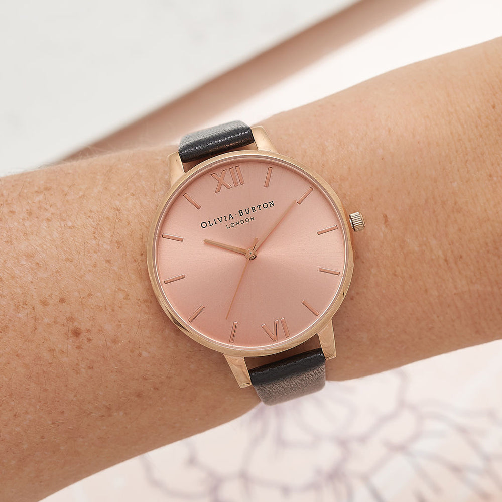 Olivia burton watches hotsell black and rose gold