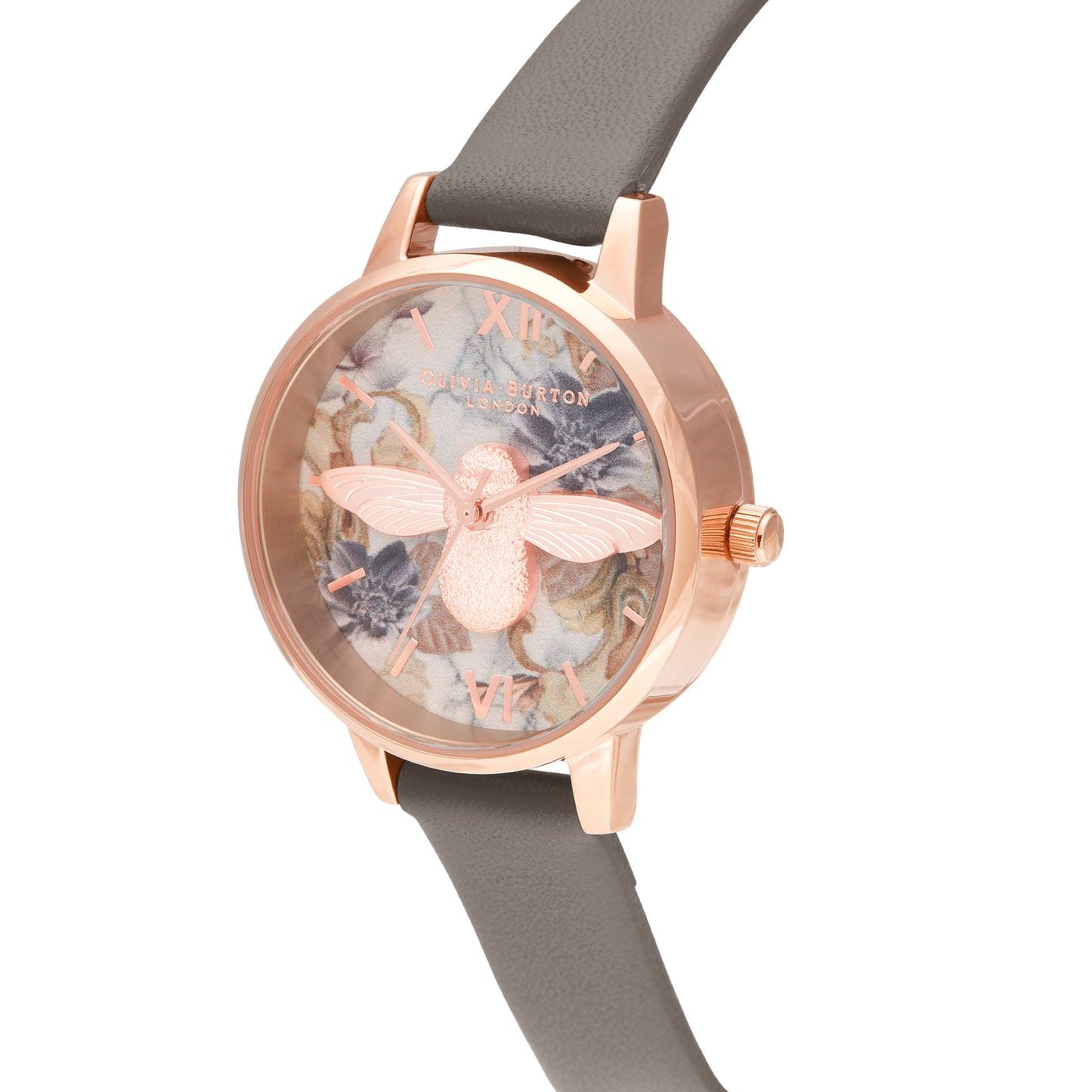 Olivia Burton Marble Florals Signature Bee Watch
