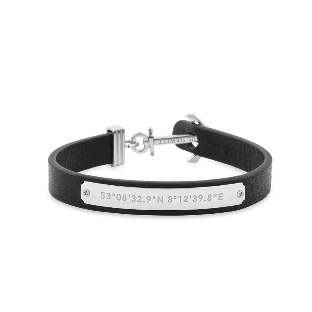 Paul Hewitt Signum Male Coordinates Silver / Black Bracelet - L