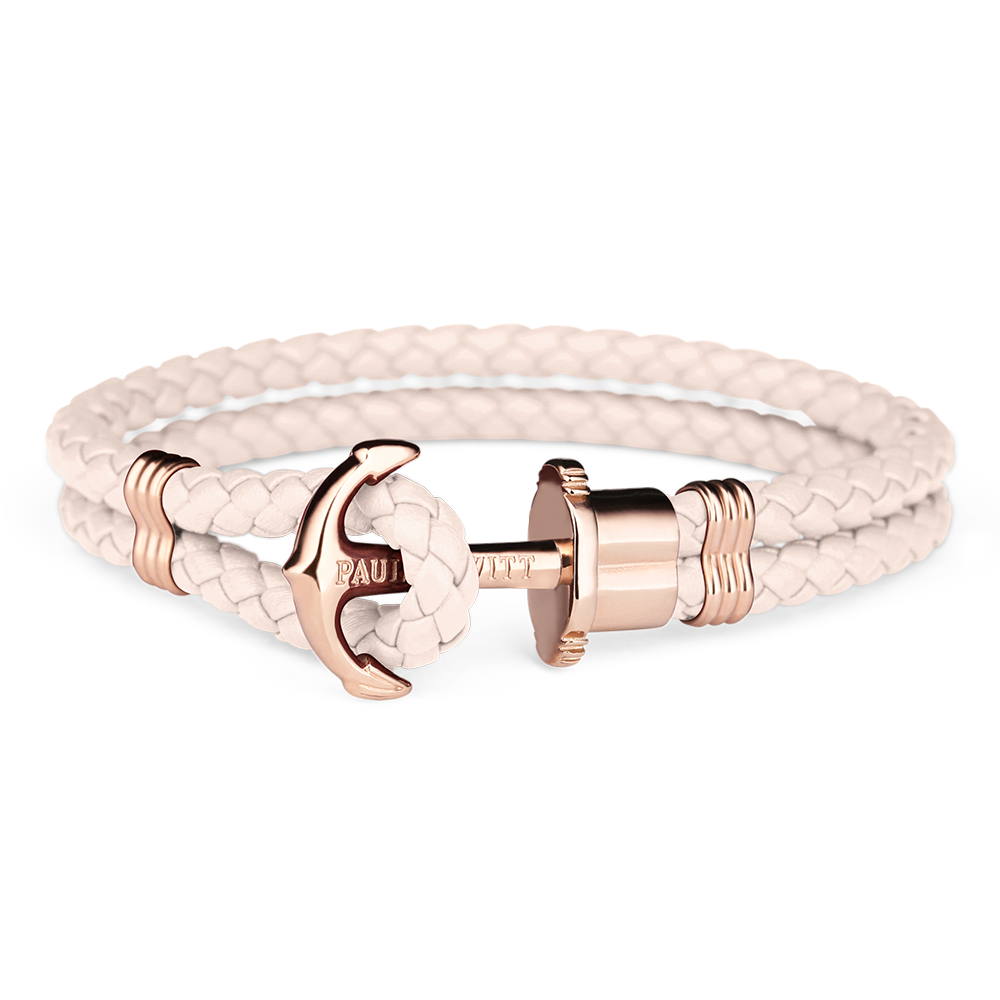 Paul Hewitt Phrep Leather Rose Gold / Pink Rose Bracelet - S
