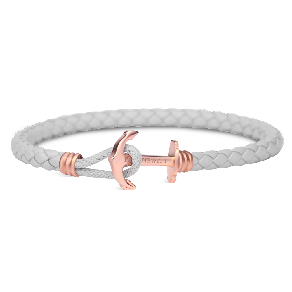 Paul Hewitt Phrep Lite Leather Rose Gold / Grey Bracelet - M
