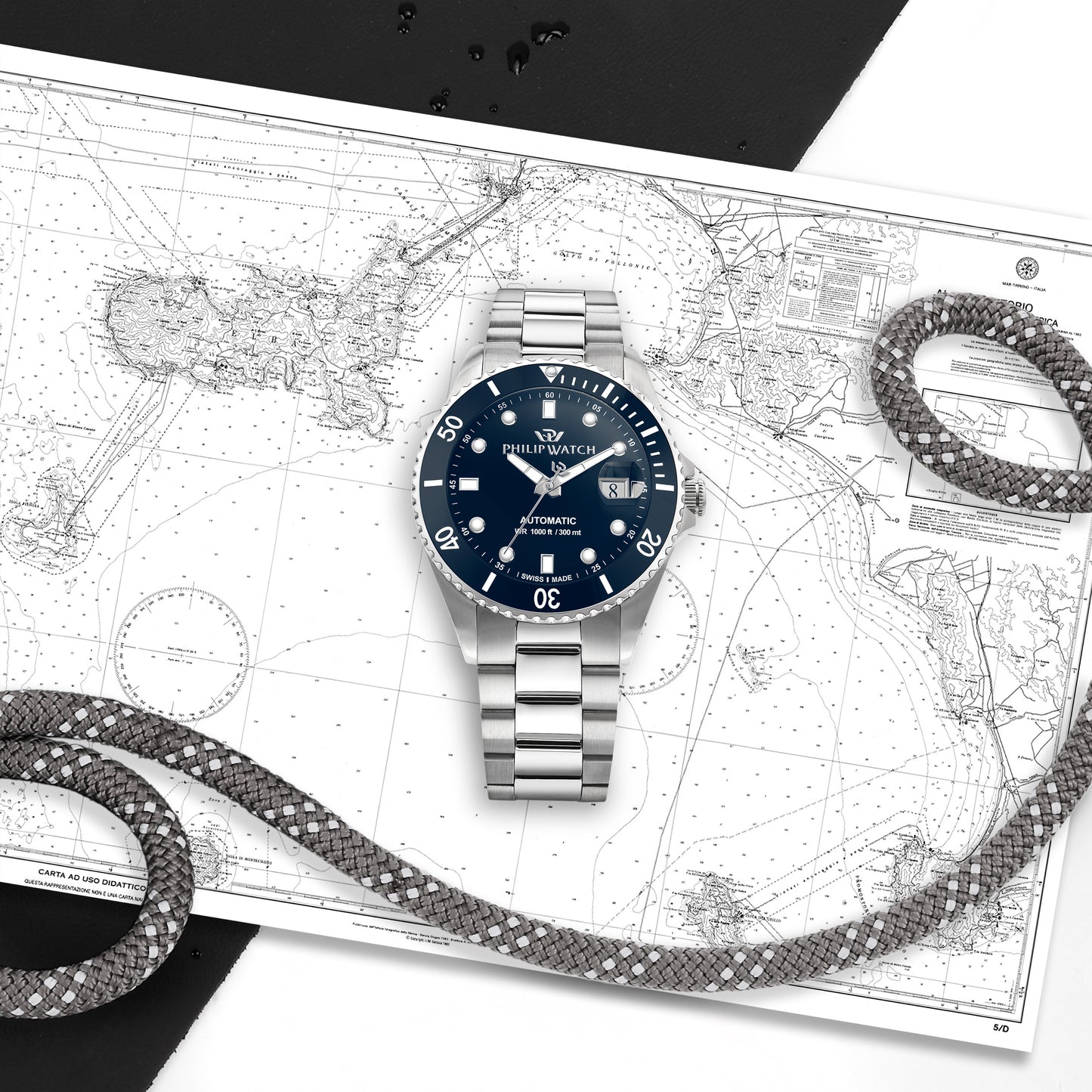 Philip Caribe Swiss Made Diving Automatic Blue Watch