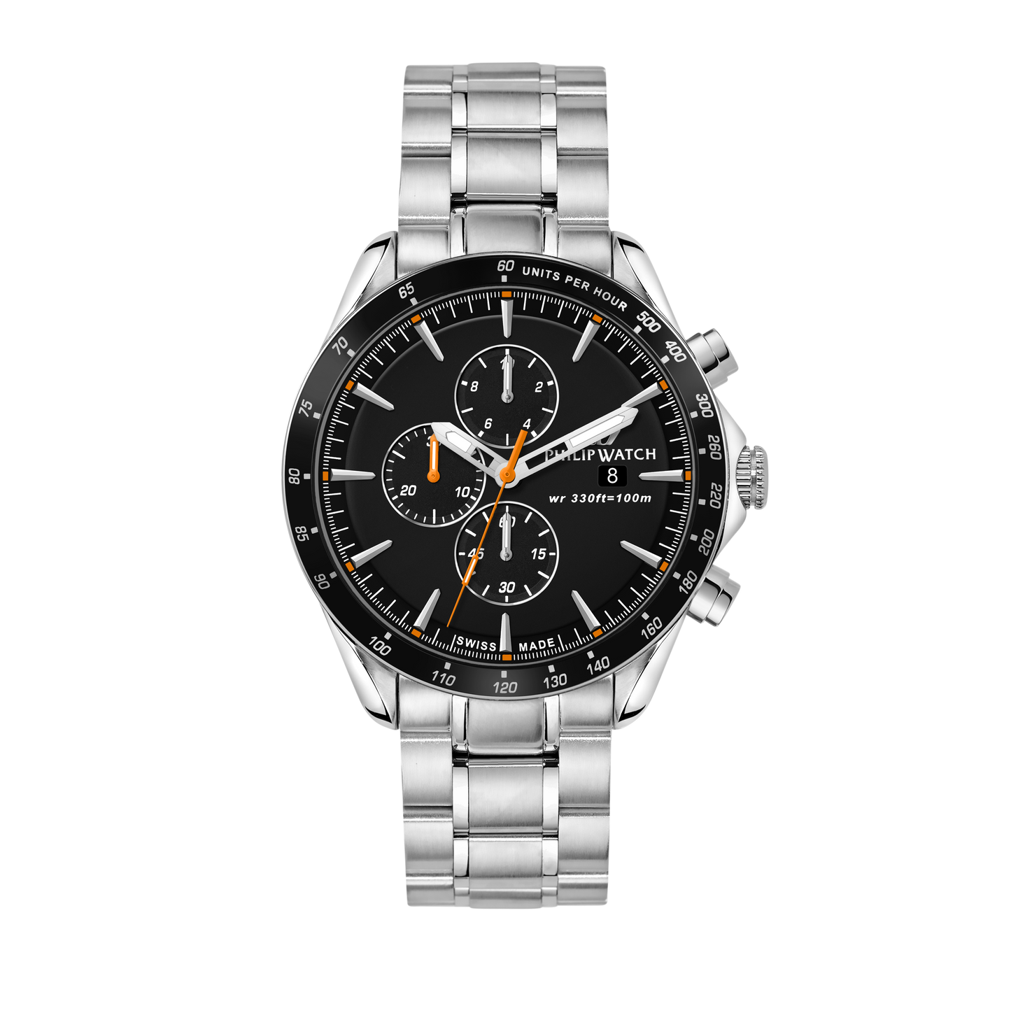 Philip Watch Swiss Made Blaze Black 44mm Chronograph
