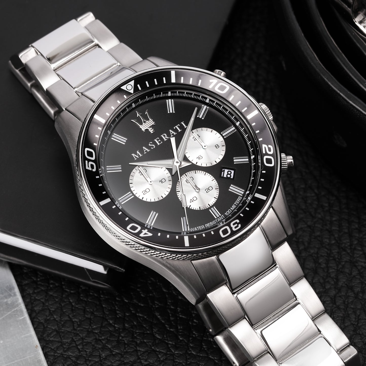 Maserati Stile Silver 45mm Chronograph