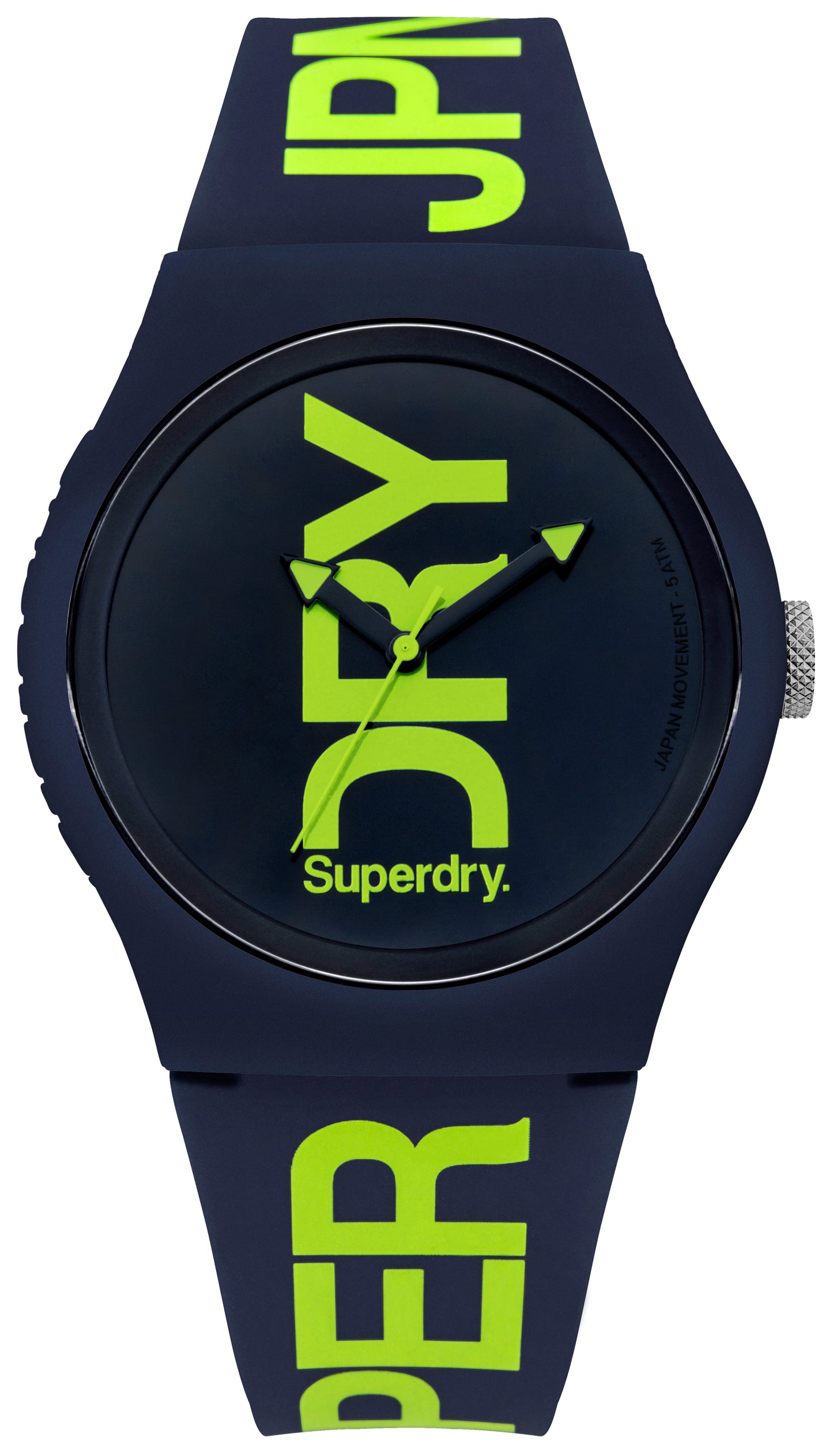 Superdry Navy Silicone Green Print Watch