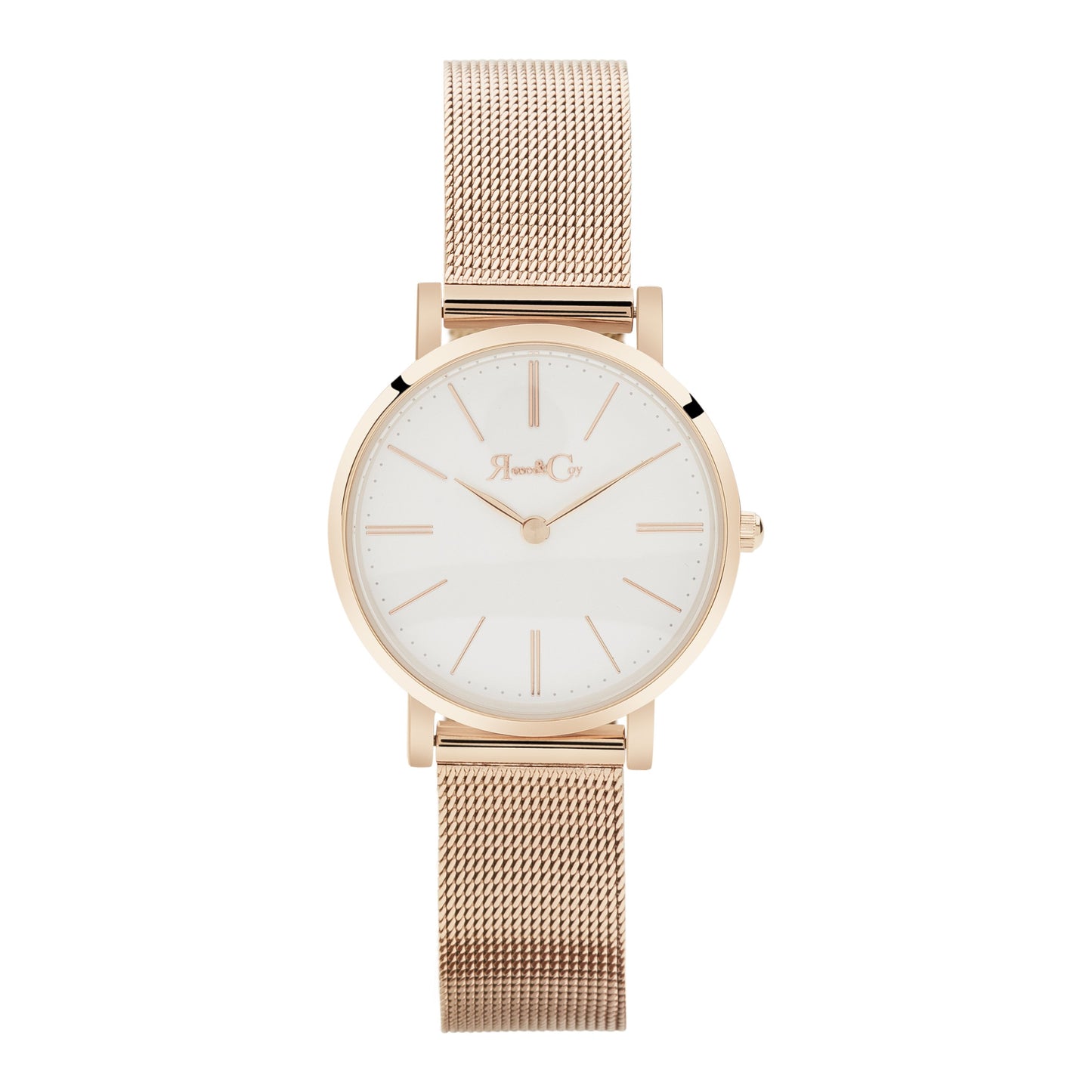 Rose & Coy Petite Pinnacle Ultra Slim 30mm Rose Gold | Mesh Strap Watch