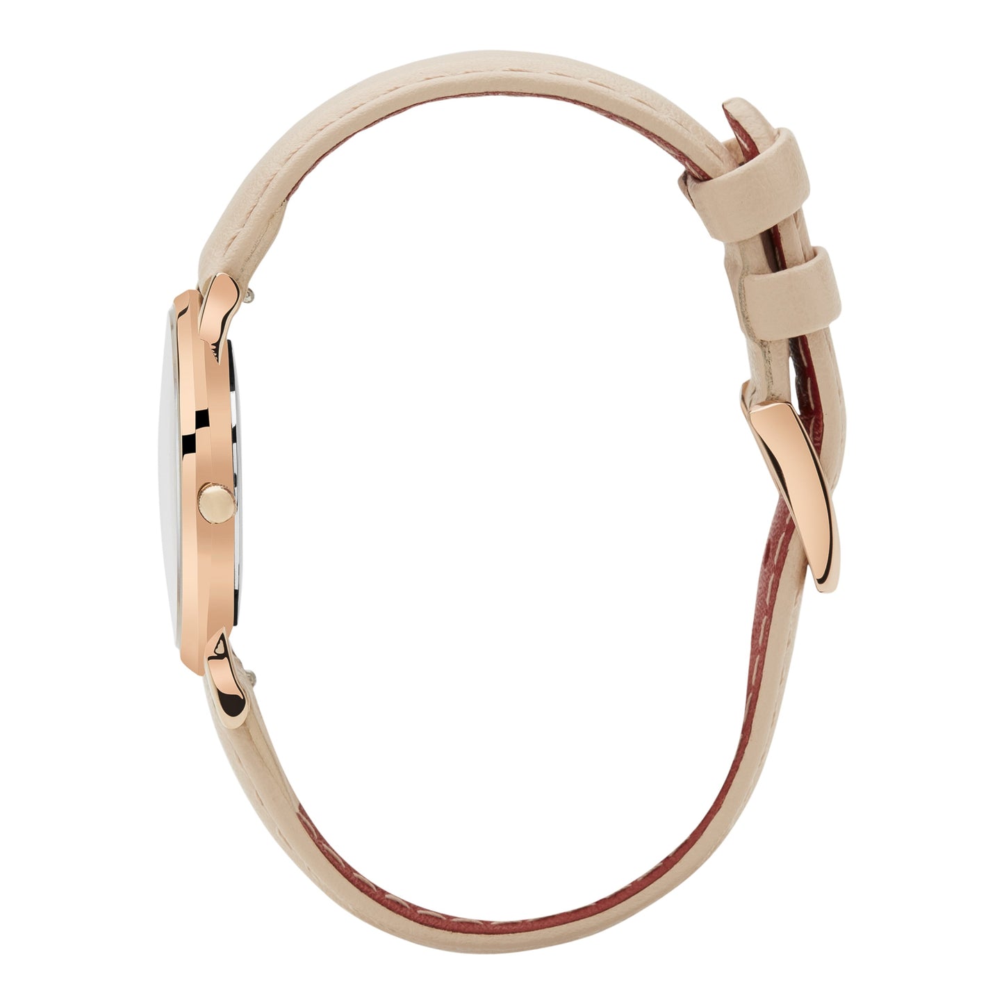 Rose & Coy Petite Pinnacle Ultra Slim 30mm Rose Gold | Peach Leather Watch