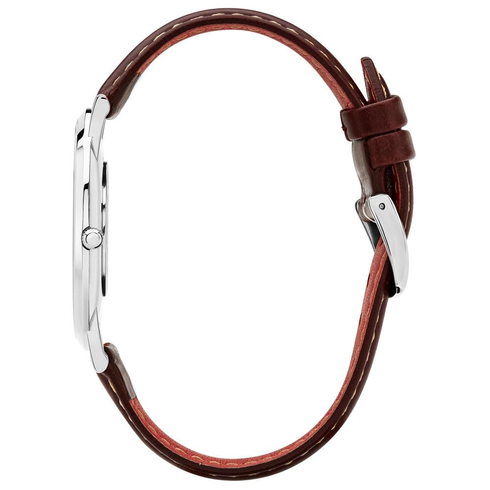 Rose & Coy Pinnacle Ultra Slim 40mm Silver | Dark Brown Leather Watch