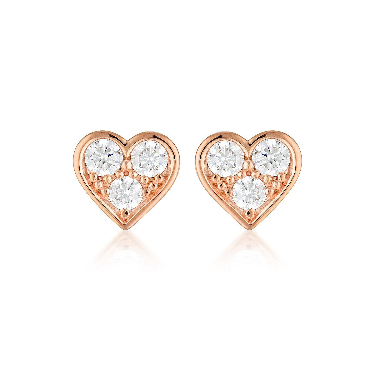 WHITE CZ ROSE GOLD 20MILS EARRING