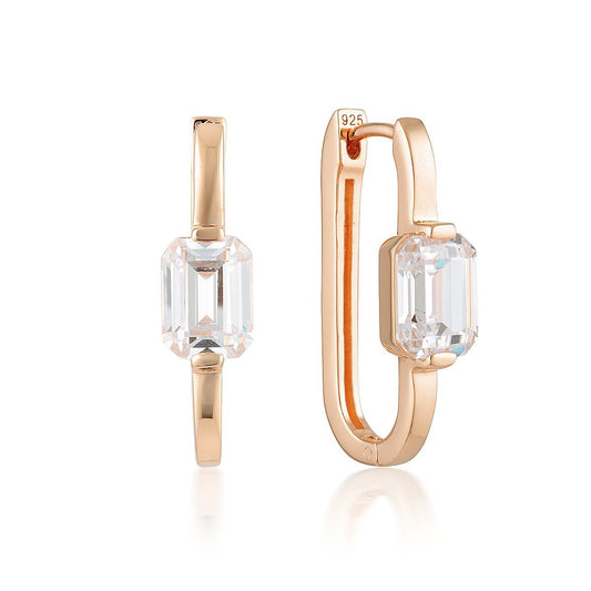 GEORGINI EMILIO ROSE GOLD HOOP EARRINGS