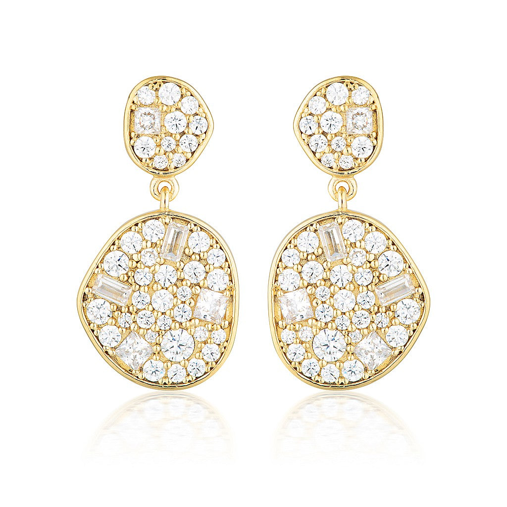GEORGINI ANNA MOSAIC GOLD DROP EARRING