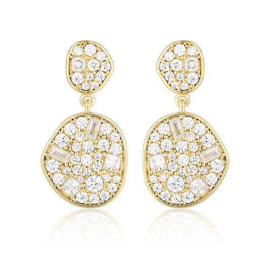 GEORGINI ANNA MOSAIC GOLD DROP EARRING