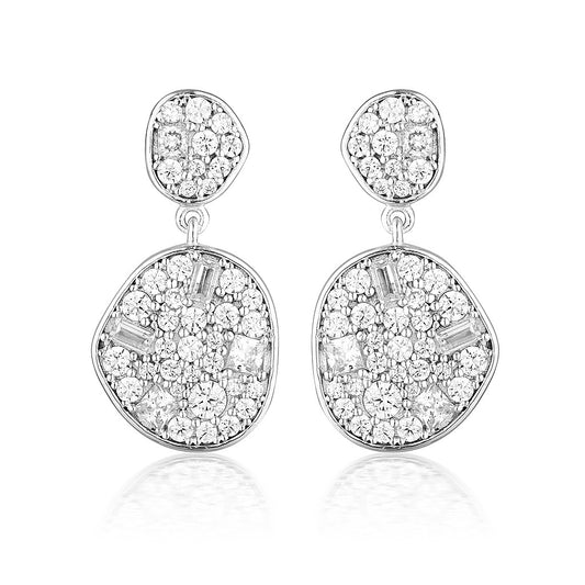 GEORGINI ANNA MOSAIC SILVER DROP EARRING
