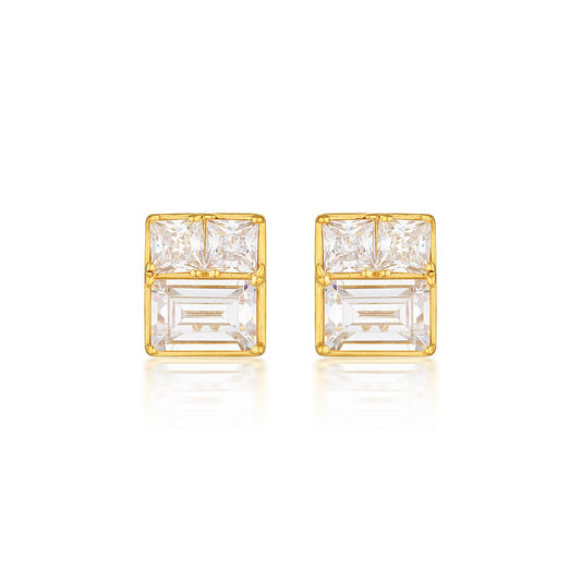 GEORGINI ELENA MOSAIC GOLD STUD EARRING