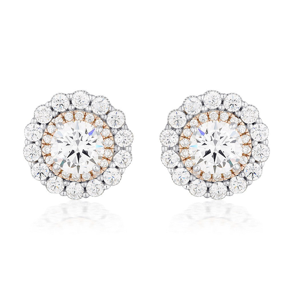 MIRANNA DOUBLE HALO STUD EARRING