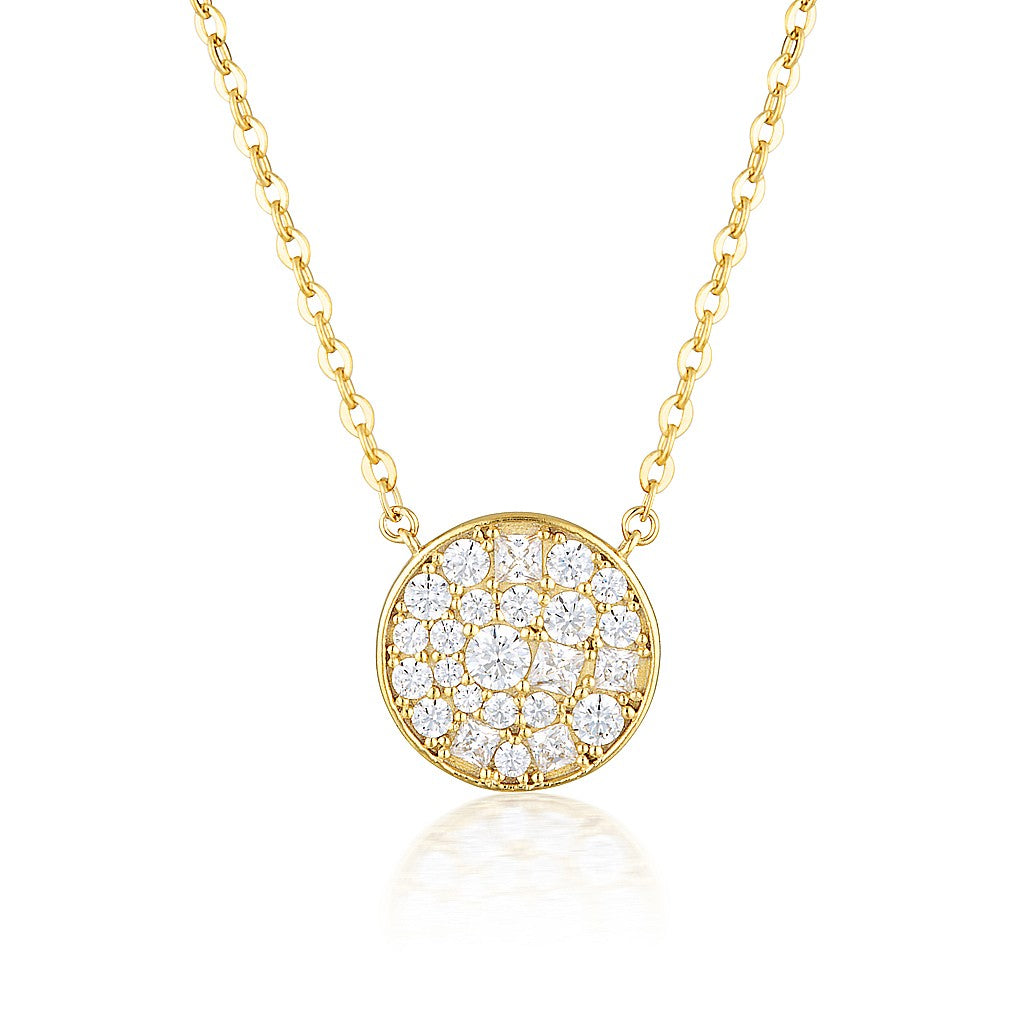 MOSAIC DISC GOLD PENDANT