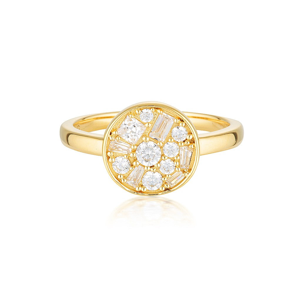 GEORGINI MOSAIC DISC GOLD RING
