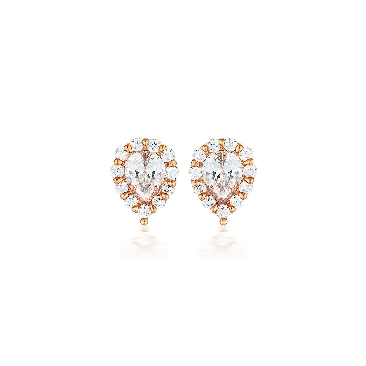 WHITE CZ ROSE GOLD 20MILS EARRING